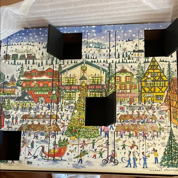 Wooden Advent Calendar - Festive Red - Picture 3 of 16